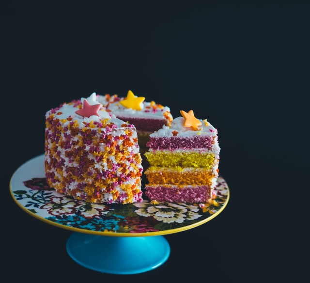 a cake on a dark background